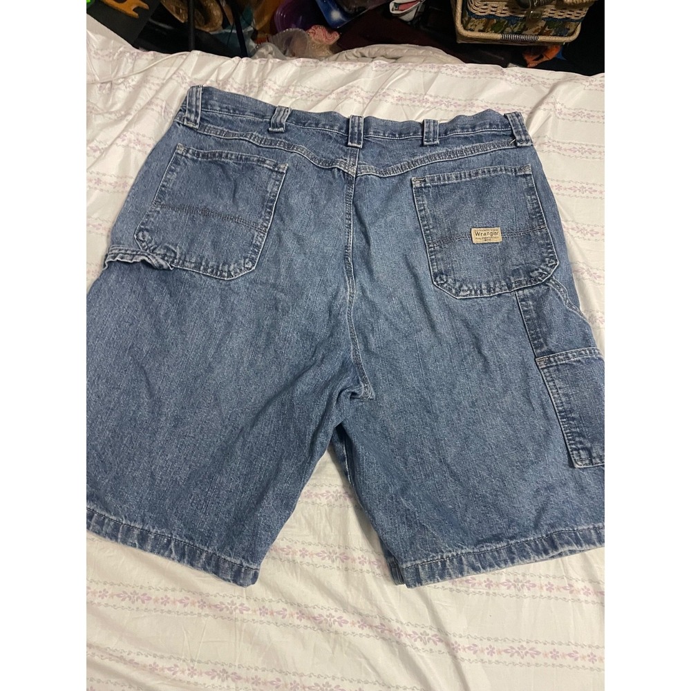 Wrangler Carpenter Shorts Men's 38 100% Cotton Denim Workwear Utility Blue